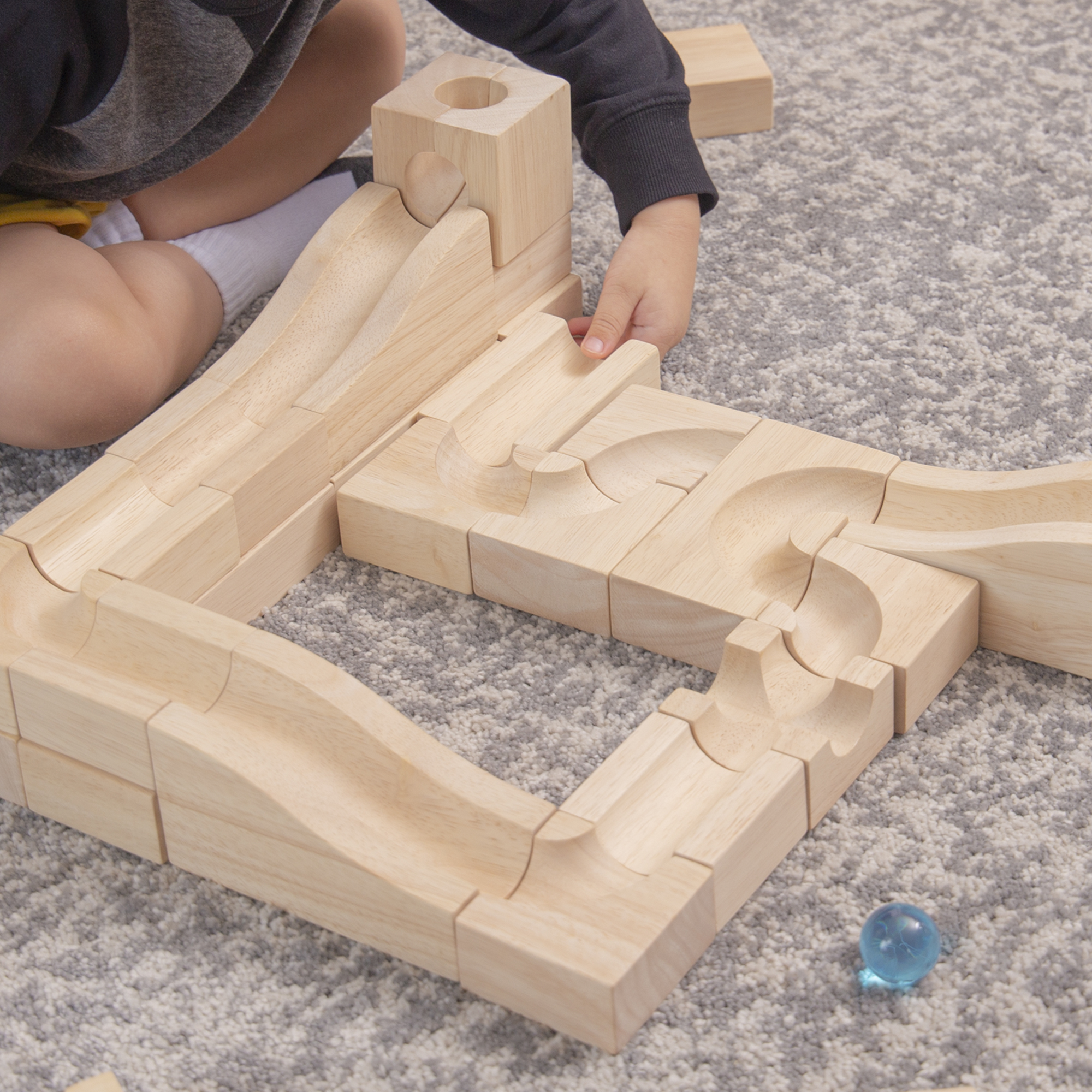 Wooden block cheap marble run